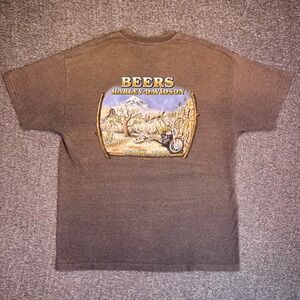 Vintage Y2K Harley Davidson Shirt XL Vernal Utah Dinosaur Land Graphic Tee Biker